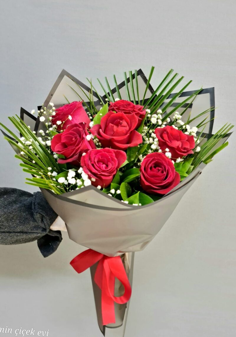 KIRMIZI GÜL BUKETİ 7 ADET CANLI