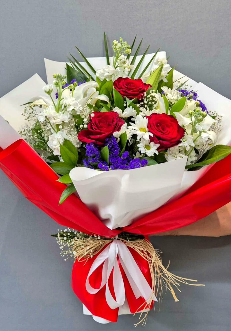 3 GÜLLÜ KARIŞIK BÜYÜK BOY BUKET CANLI