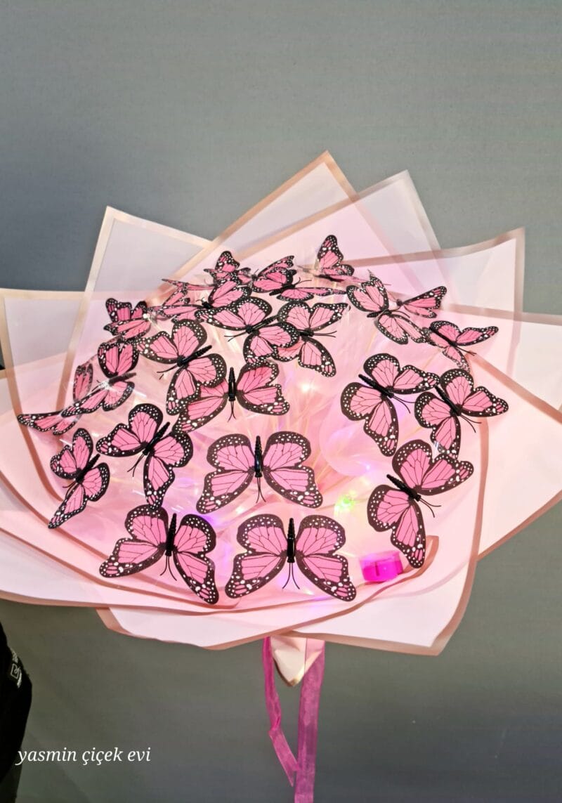 KELEBEK BUKETİ IŞIKLI YAPAY