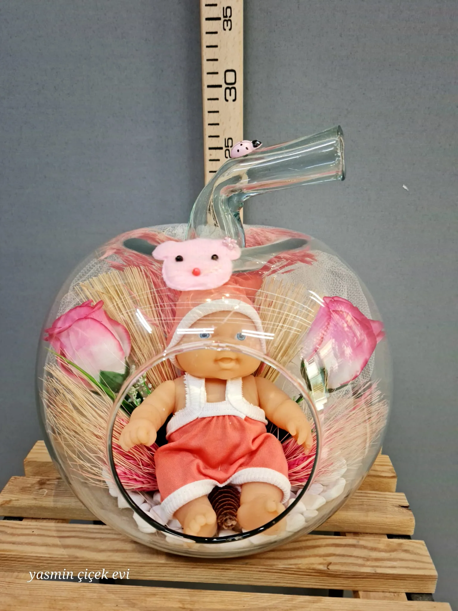 KIZ DOĞUM ÇİÇEĞİ CAM YAPAY 5